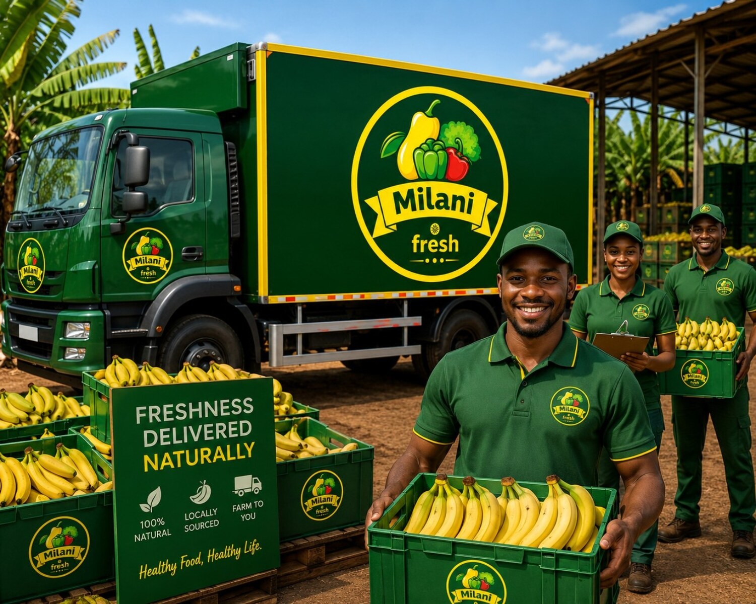 Milani Fresh supply truck and delivery team